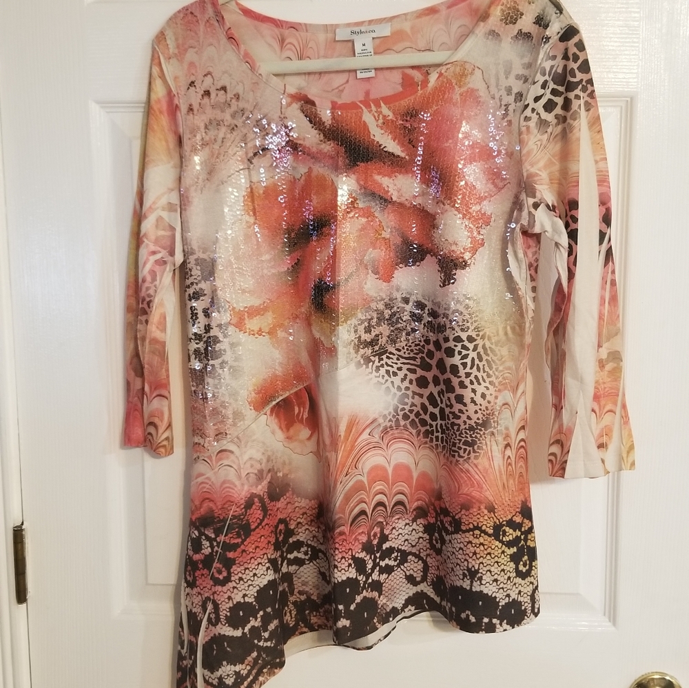 Super Trendy Sequined Animal Print Top by Style & Co.